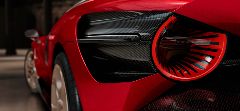 後方向燈巧妙地從車身尾翼中伸出，展現獨特設計巧思