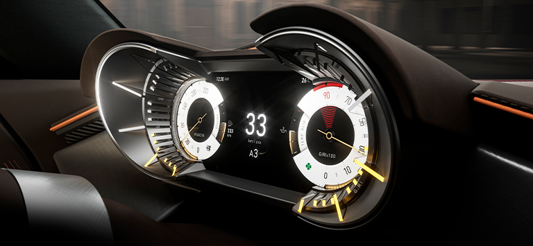 結合類比與數位元素的「Cannocchiale」儀表設計